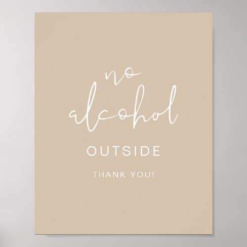 INDIE Boho Earth Toned Beige No Alcohol Outside Poster
