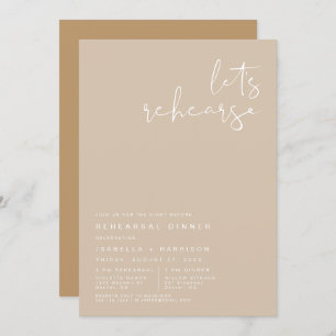 INDIE Boho Earth Toned Beige Rehearsal Dinner Invitation