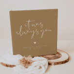 INDIE Boho Earth Toned Beige Wedding Photo<br><div class="desc">This edgy black modern wedding album features an edgy handwritten font and a modern minimalist design and the phrase, "it was always you." with a boho earth toned beige and white color pairing. Easily change the background and font color to match your event color scheme and add your names and...</div>