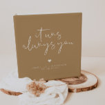 INDIE Boho Earth Toned Beige Wedding Photo 3 Ring Binder<br><div class="desc">This edgy black modern wedding album features an edgy handwritten font and a modern minimalist design and the phrase, "it was always you." with a boho earth toned beige and white color pairing. Easily change the background and font color to match your event color scheme and add your names and...</div>