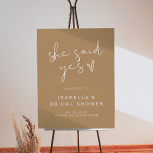 INDIE Boho She Said Yes Bridal Shower Welcome  Foa Foam Board