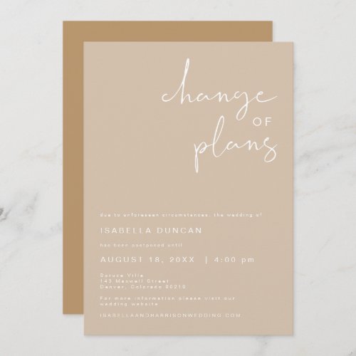 INDIE Boho Wedding Change of Plans Invitation