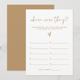 INDIE Boho Where Were They Bridal Shower Game Invitation