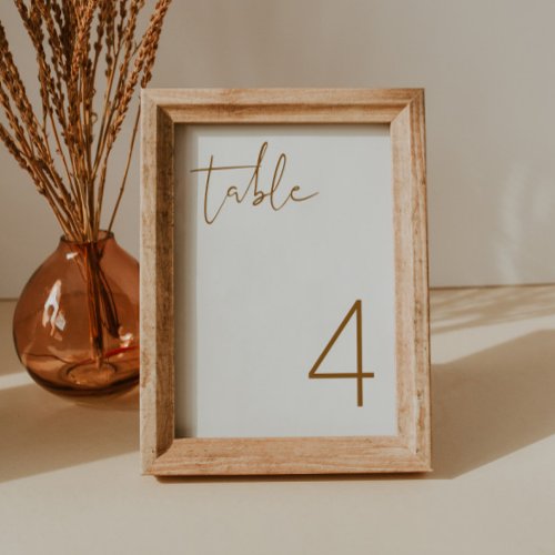 INDIE Burnt Orange Boho Minimalist Table Number