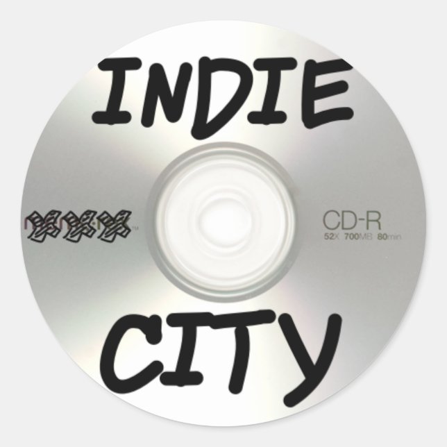 Indie City CD Classic Round Sticker (Front)