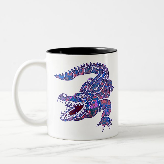 Indie crocodile - alligator Two-Tone coffee mug (Left)
