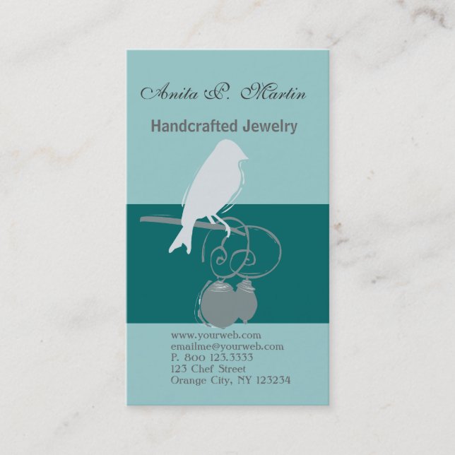 Indie Handcrafted Jewelry  Designer Bead  Artist Business Card (Front)