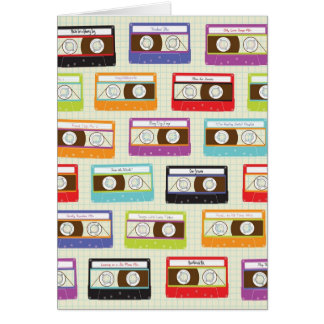Indie Mixtapes Retro 80s Cassette Tape Pattern Cards