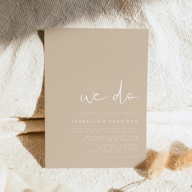 INDIE Modern Bohemian Earth Tone Beige Wedding Invitation (Creator Uploaded)