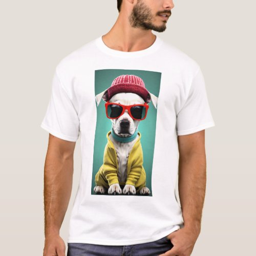 Indie Paws Harley The Hipster Hound T_Shirt