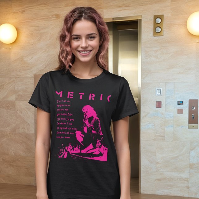 Indie Rock Vibes: Metric Band Emily Haines Lyric T-Shirt (Creator Uploaded)