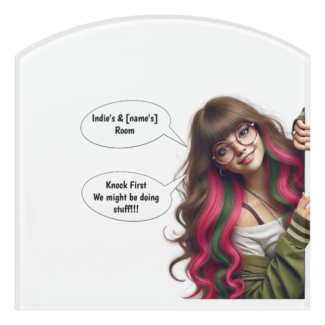 🚪 Indie’s Playful Door Sign – Personalized & Fun! (Contour Front)