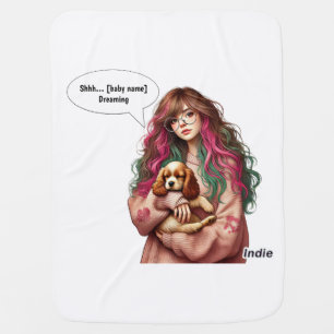 🛌 Indie & Snuggles – Personalized Baby Blanket 🐶