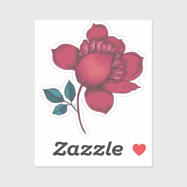 Indienne design flower illustration - Viva Magenta Sticker (Sheet)