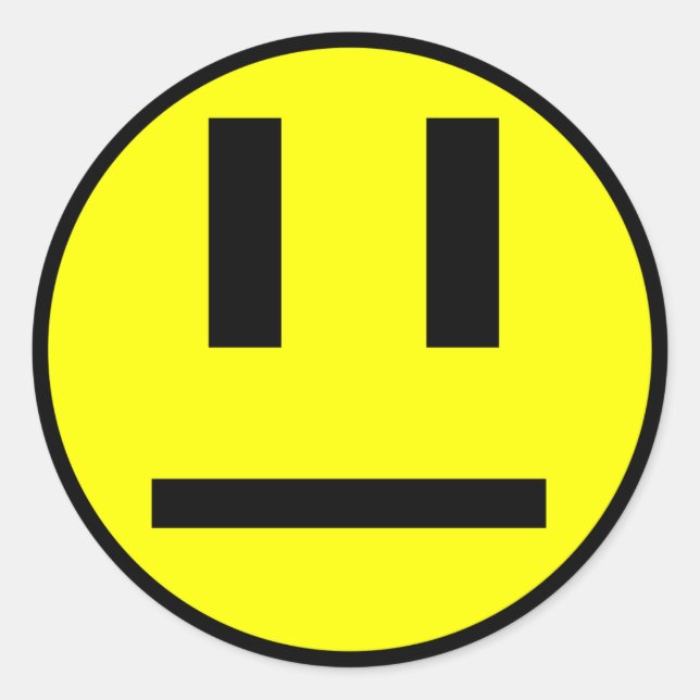 Indifferent face classic round sticker (Front)