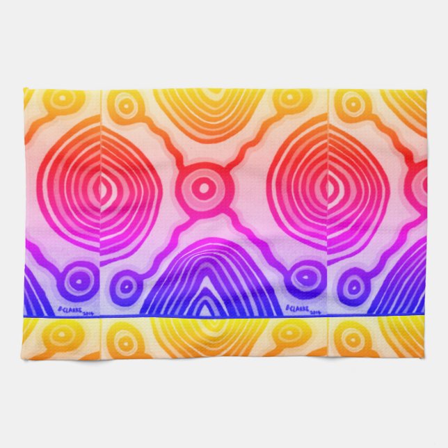 Indigenous Aboriginal Designed Kitchen Towel (Horizontal)