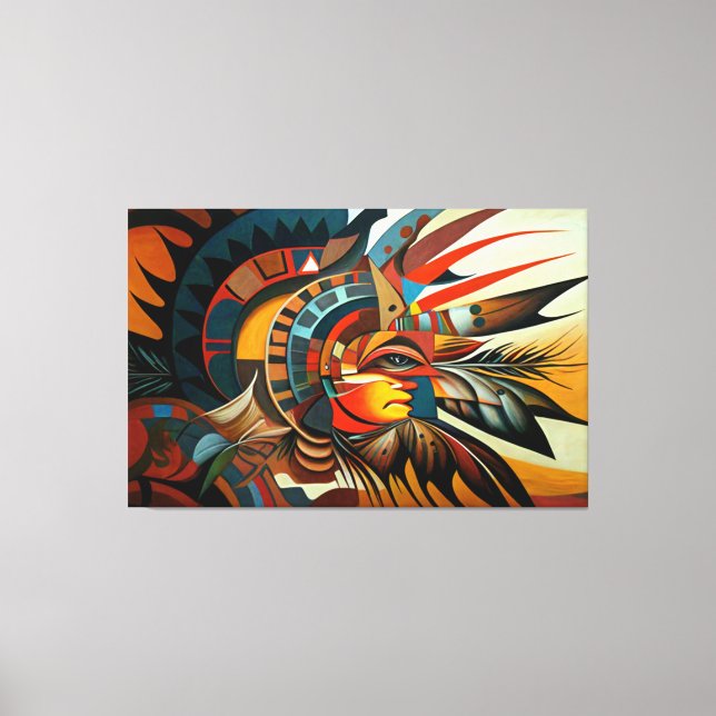 Indigenous Abstract Art, Native American Art Canvas Print (Front)