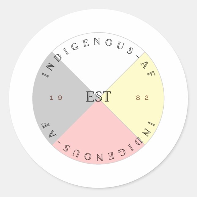 Indigenous AF Medicine Wheel Classic Round Sticker (Front)