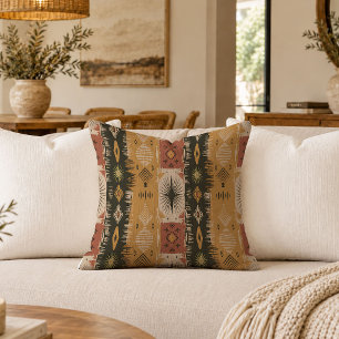 Indigenous African Accent Throw Pillow Earth Tones