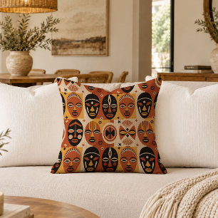 Indigenous African Geometry Accent Throw Pillow Ar