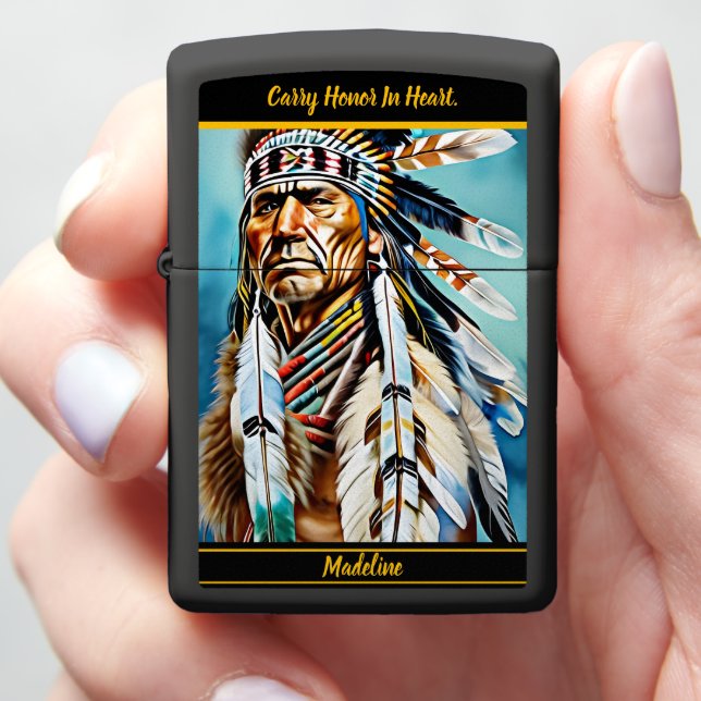 Indigenous Art: Cultural Touch Zippo Lighter (In Hand)