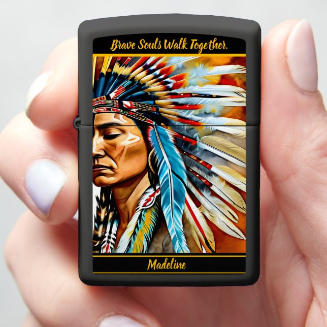Indigenous Artistic Heritage Zippo Lighter (In Hand)