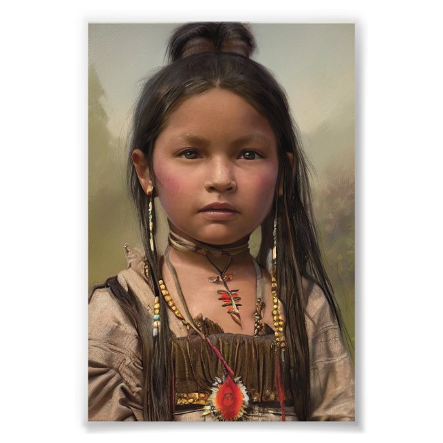 Indigenous Girl Native American Photo Enlargement Print (Front)