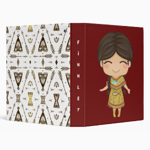Indigenous Girls Back to School Organizer 3 Ring Binder