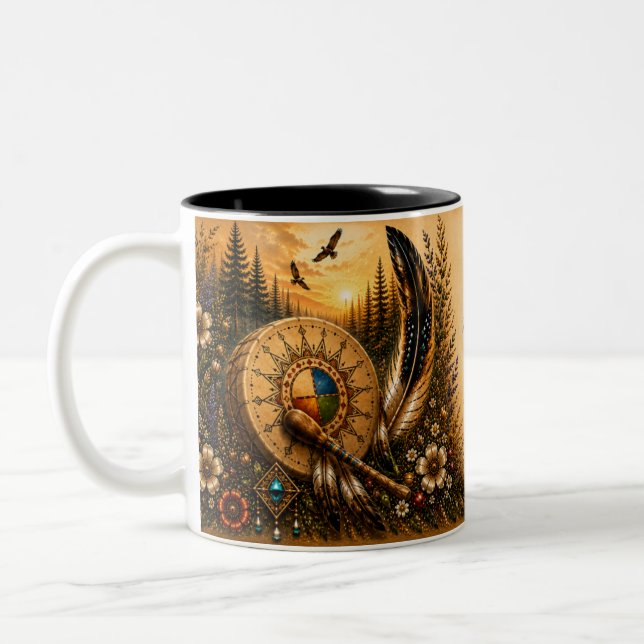 Indigenous Heritage Drum two-tone mug (Left)
