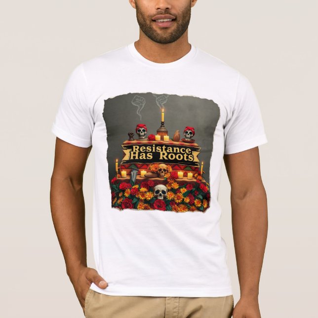 Indigenous Justice Tee | Zapotec Skull Protest Art (Front)