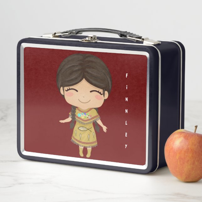 Indigenous Kids Back to School Lunch Pail Metal Lunch Box (In Situ)