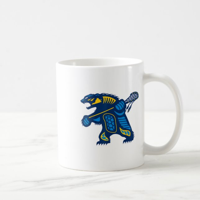 Indigenous Lacrosse Bear  Coffee Mug (Right)