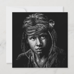 Indigenous Native American Boy Flat Card