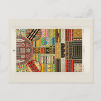 Indigenous patterns in textiles postcard