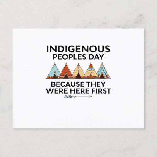 Indigenous Peoples Day They Were Here First Native Announcement Postcard