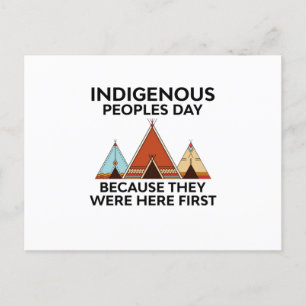 Indigenous Peoples Day They Were Here First Native Announcement Postcard