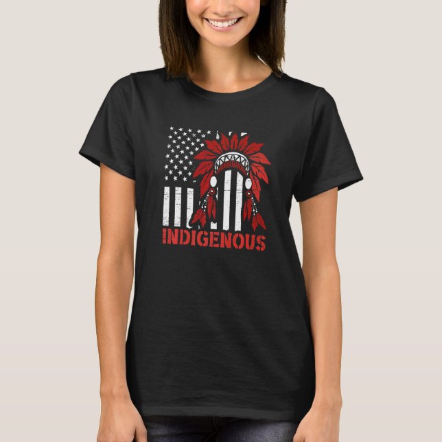 Indigenous Peoples Day USA Flag T-Shirt (Front)