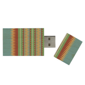 Indigenous Print 5 USB Flash Drive (Wood)
