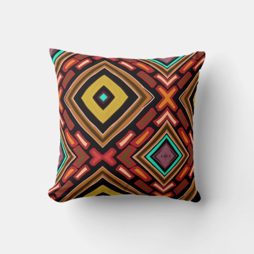 Indigenous Tribal Native Pattern Throw Pillow