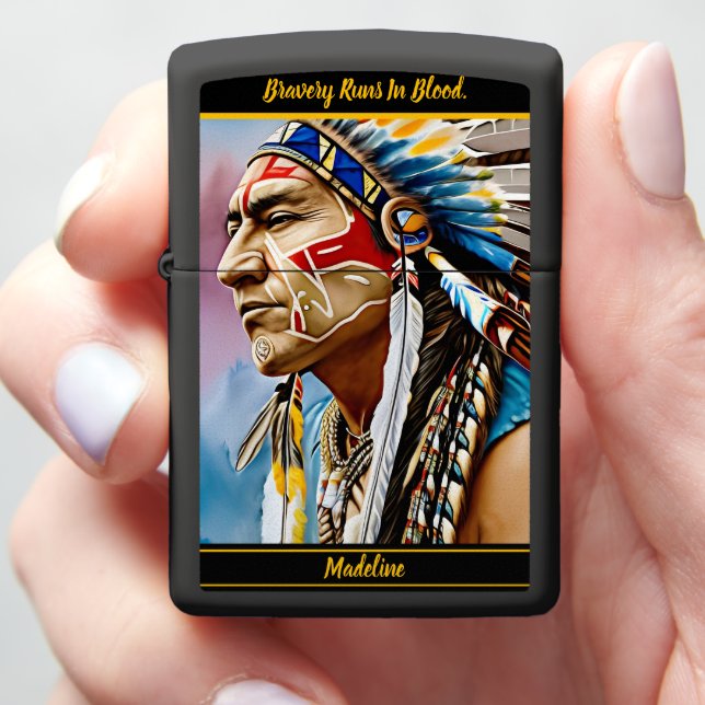 Indigenous Wild Flair Zippo Lighter (In Hand)