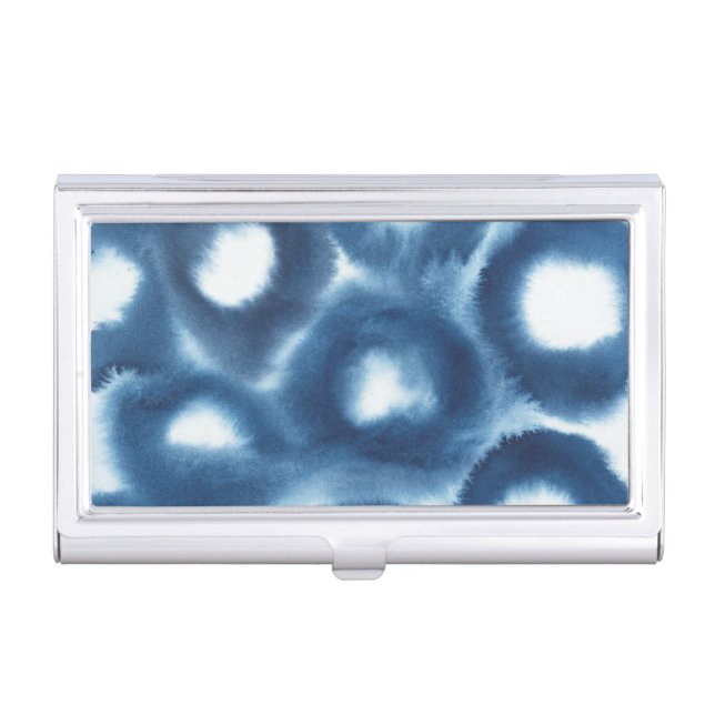 Indigio Watercolor Print Circles Case For Business Cards (Front)