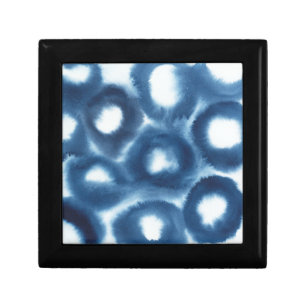 Indigio Watercolor Print Circles Jewelry Box