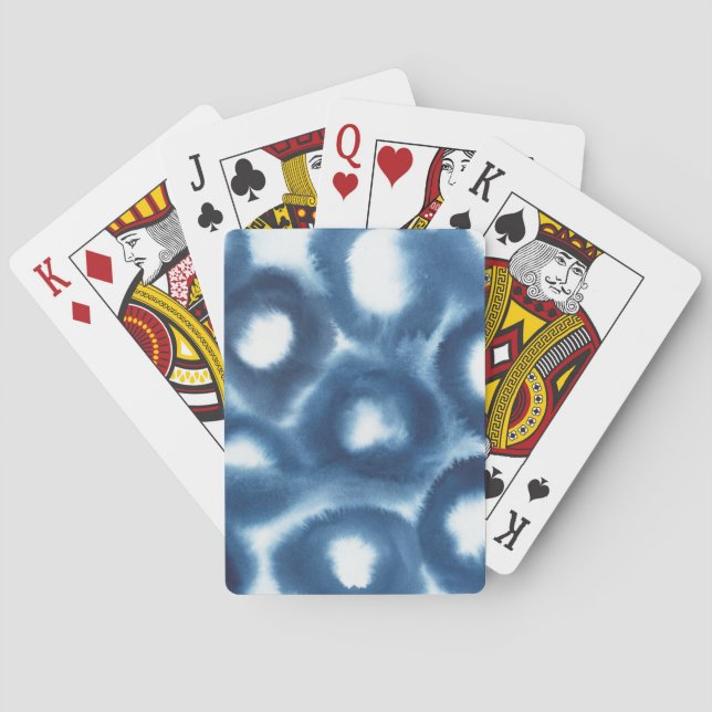 Indigio Watercolor Print Circles Poker Cards (Back)