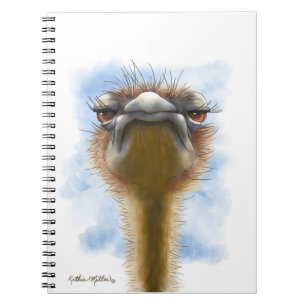 Indignant Ostrich Cartoon Notebook