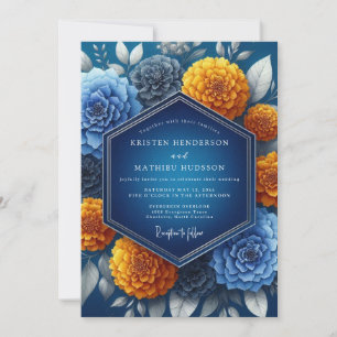 Indigo Amber Vibrant Wedding Invitation
