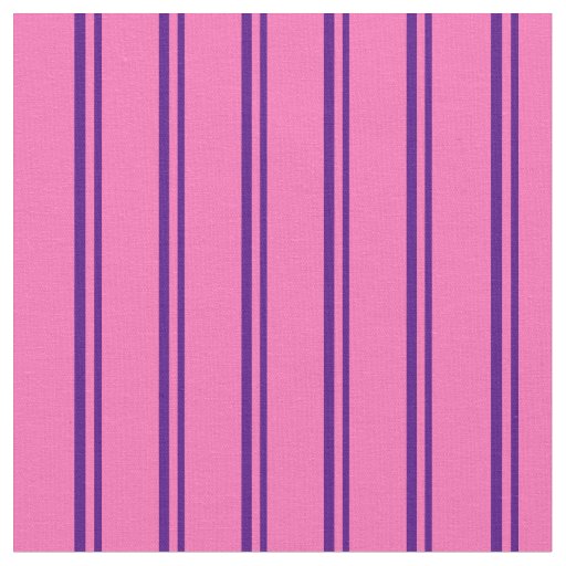 Indigo and Hot Pink Lined Pattern Fabric