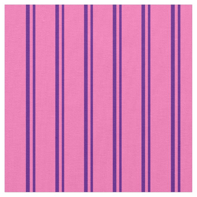 Indigo and Hot Pink Lined Pattern Fabric (Close Up)