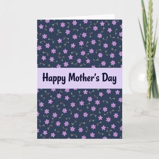 Indigo And Lavender Happy Mothers Card (Front)