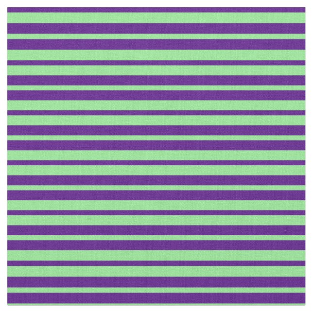 Indigo and Light Green Stripes Pattern Fabric (Close Up)