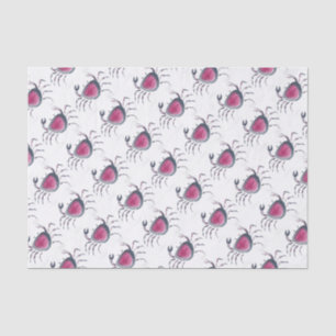 Indigo and Pink Crab Tissue Paper